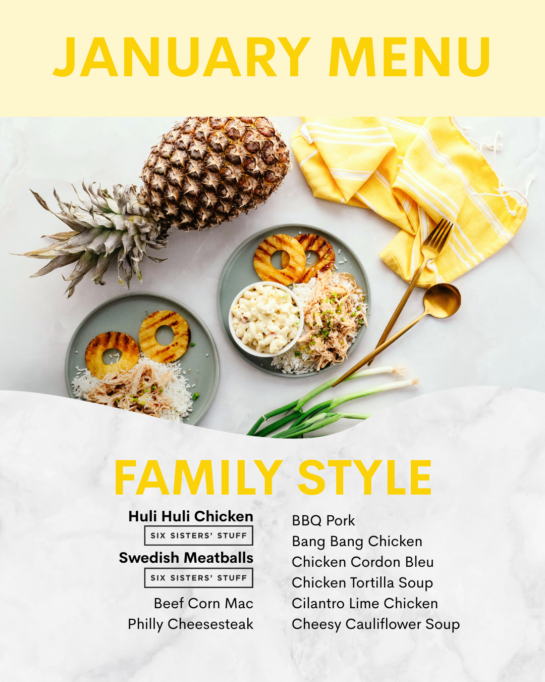 January Menu (Family Style)